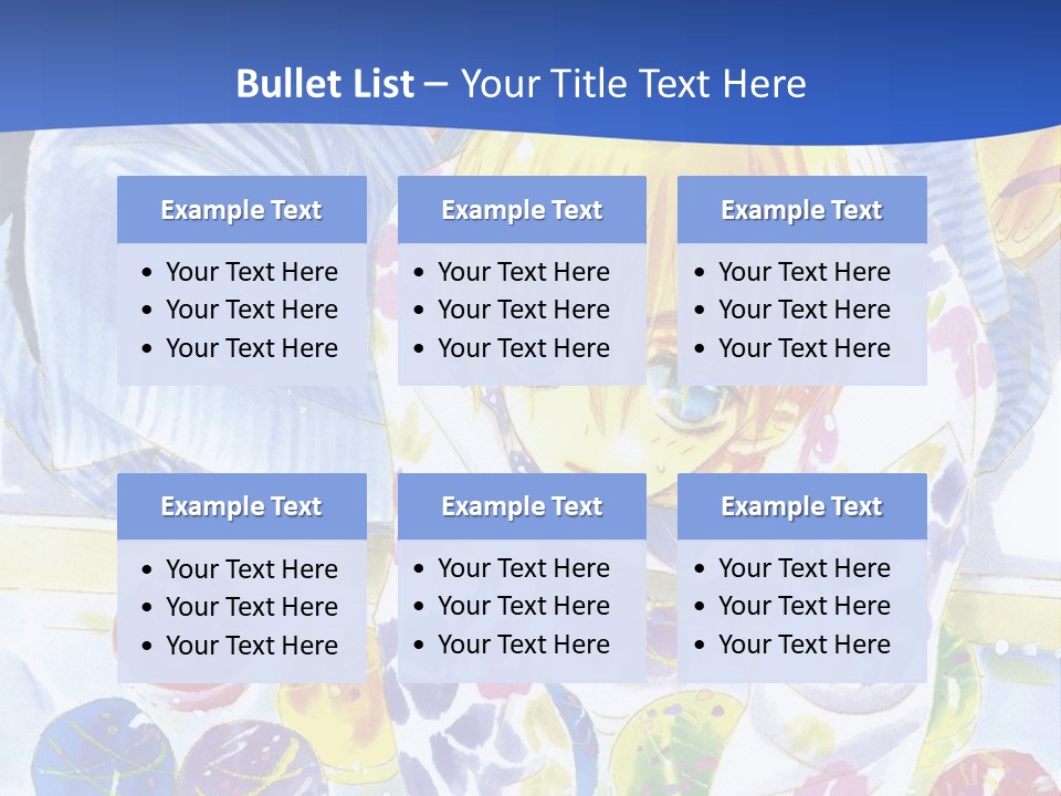 A Couple Of Anime Characters In Front Of A Blue Background PowerPoint Template