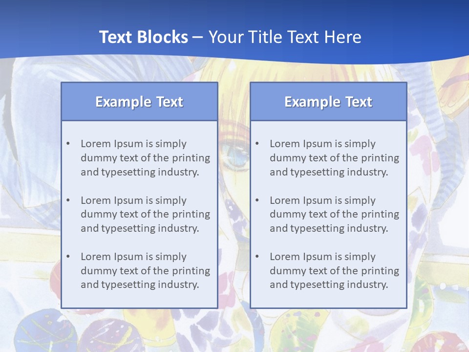 A Couple Of Anime Characters In Front Of A Blue Background PowerPoint Template