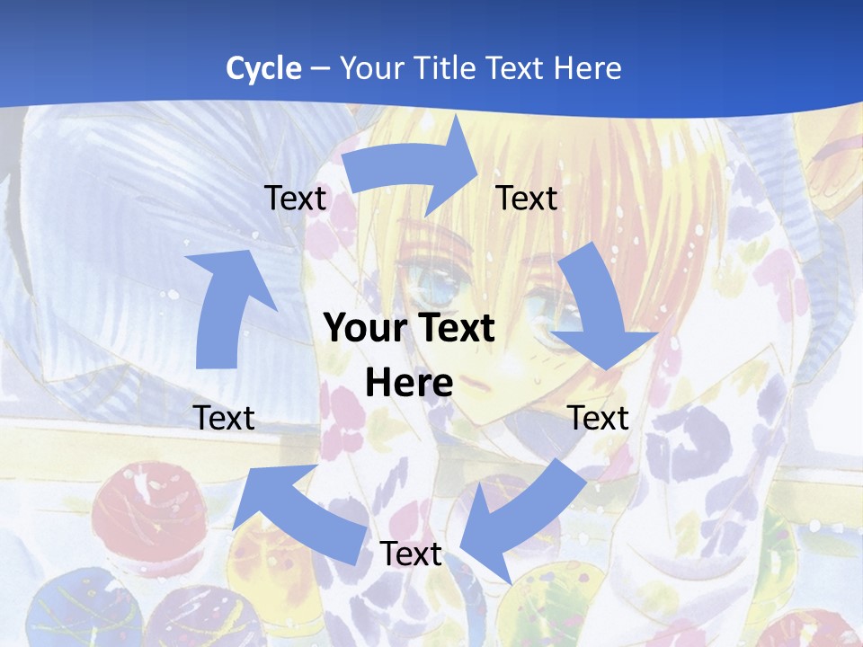 A Couple Of Anime Characters In Front Of A Blue Background PowerPoint Template