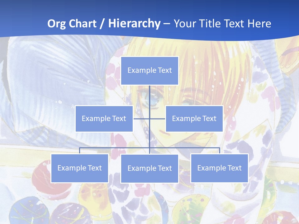 A Couple Of Anime Characters In Front Of A Blue Background PowerPoint Template
