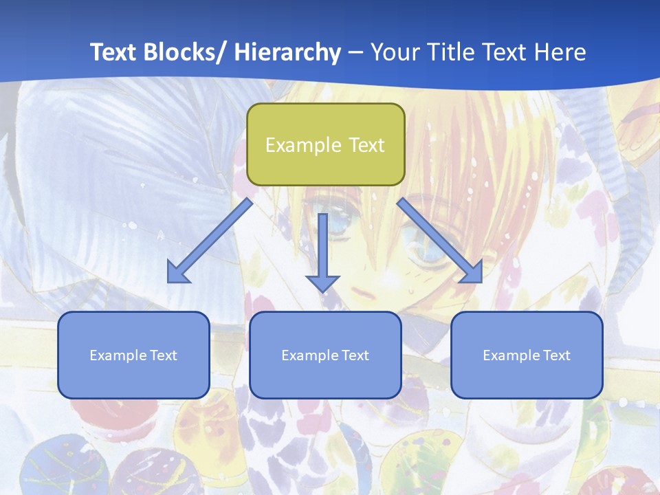 A Couple Of Anime Characters In Front Of A Blue Background PowerPoint Template