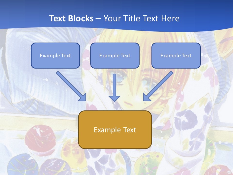 A Couple Of Anime Characters In Front Of A Blue Background PowerPoint Template