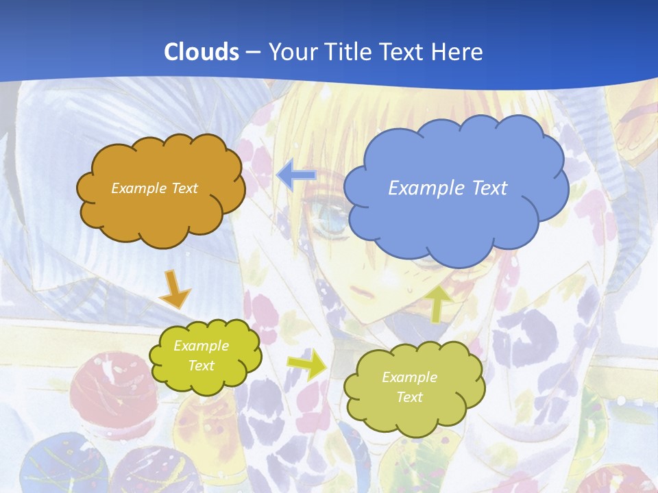 A Couple Of Anime Characters In Front Of A Blue Background PowerPoint Template