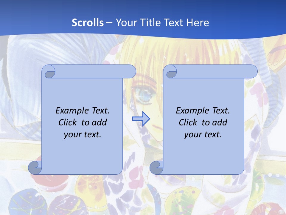 A Couple Of Anime Characters In Front Of A Blue Background PowerPoint Template