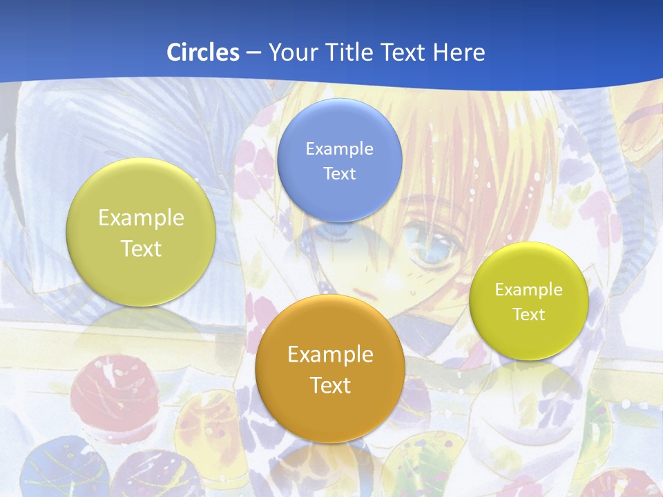 A Couple Of Anime Characters In Front Of A Blue Background PowerPoint Template