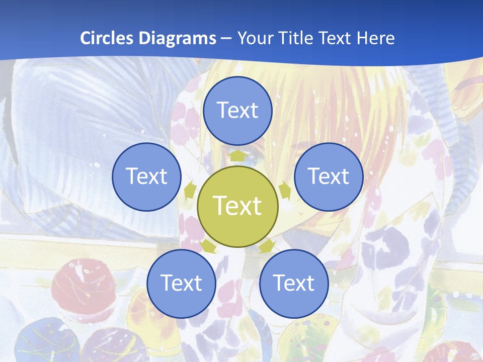 A Couple Of Anime Characters In Front Of A Blue Background PowerPoint Template