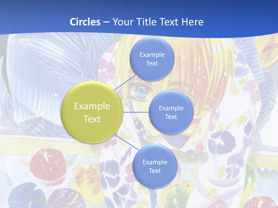 A Couple Of Anime Characters In Front Of A Blue Background PowerPoint Template