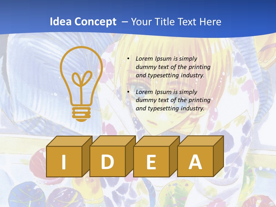 A Couple Of Anime Characters In Front Of A Blue Background PowerPoint Template