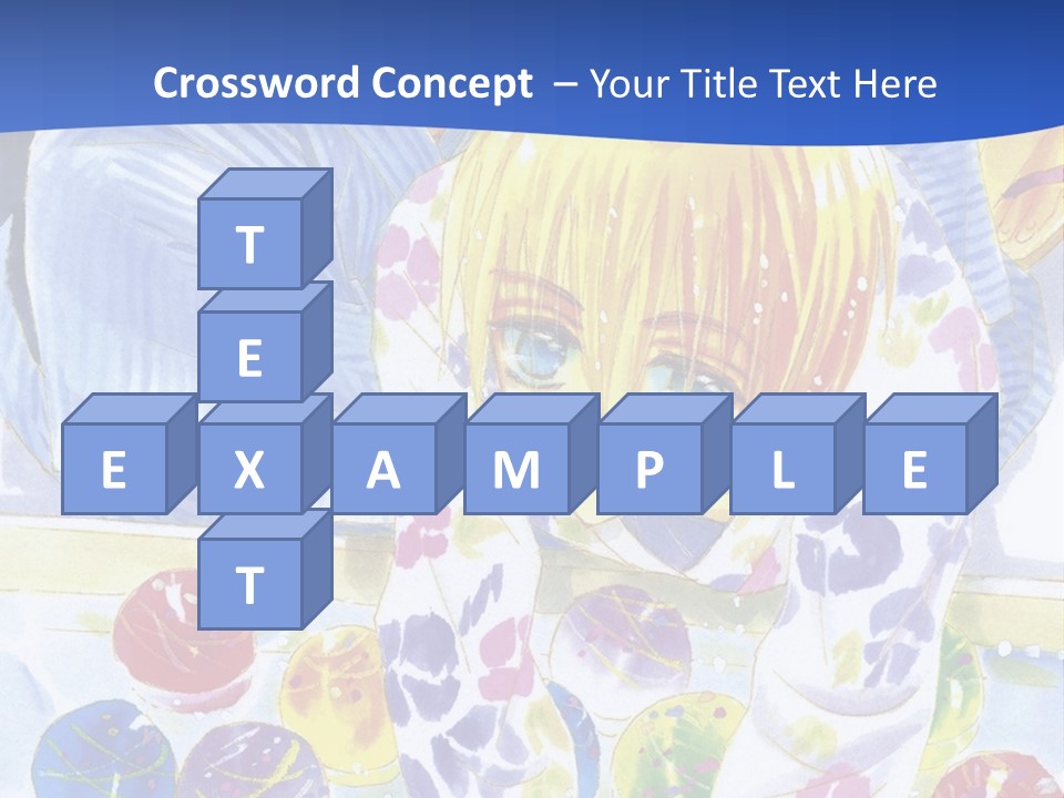 A Couple Of Anime Characters In Front Of A Blue Background PowerPoint Template