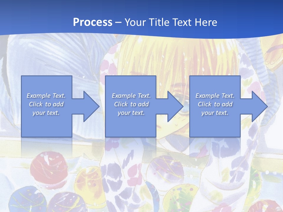A Couple Of Anime Characters In Front Of A Blue Background PowerPoint Template