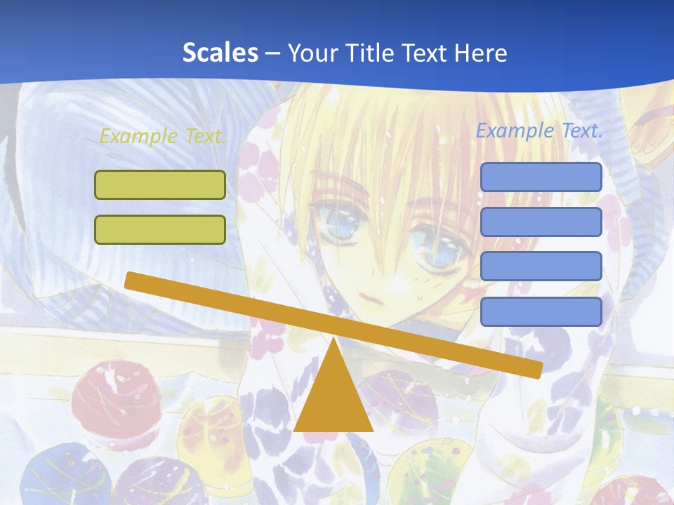 A Couple Of Anime Characters In Front Of A Blue Background PowerPoint Template