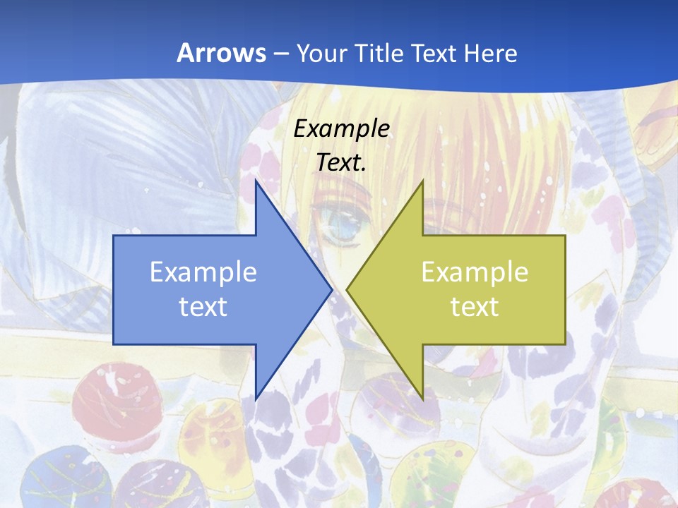 A Couple Of Anime Characters In Front Of A Blue Background PowerPoint Template