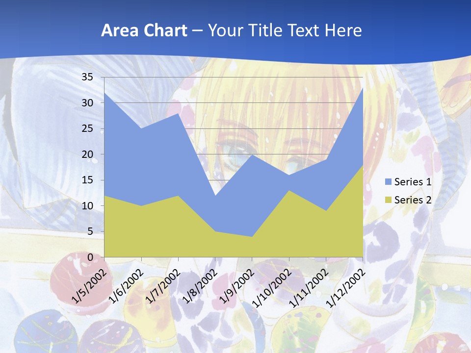 A Couple Of Anime Characters In Front Of A Blue Background PowerPoint Template