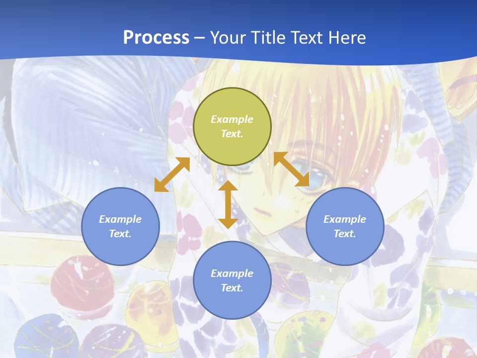 A Couple Of Anime Characters In Front Of A Blue Background PowerPoint Template
