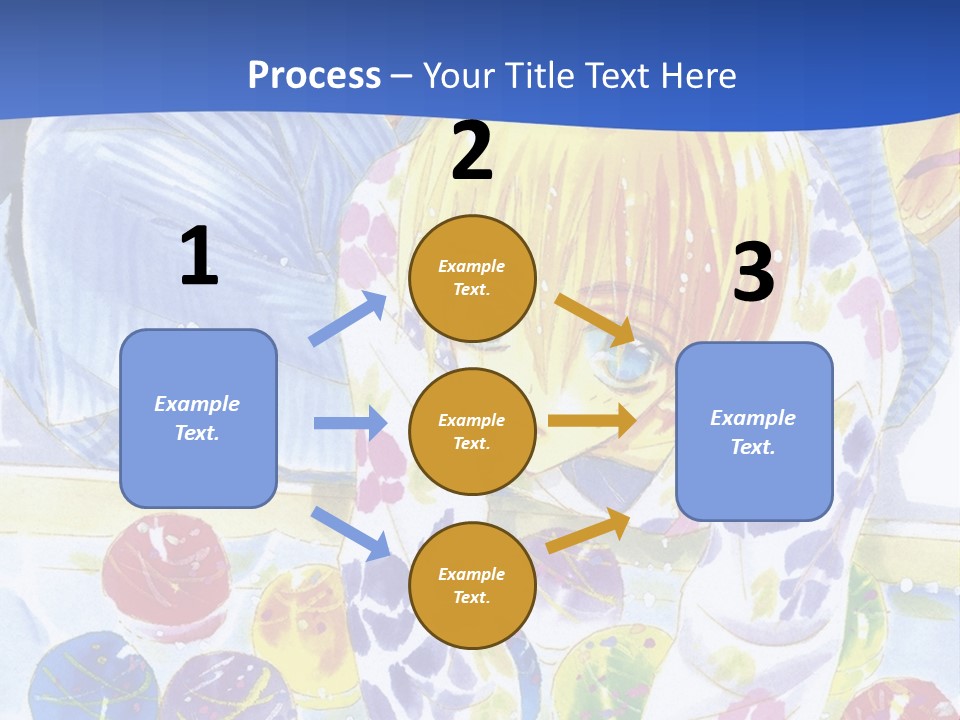 A Couple Of Anime Characters In Front Of A Blue Background PowerPoint Template