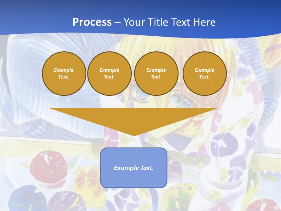 A Couple Of Anime Characters In Front Of A Blue Background PowerPoint Template