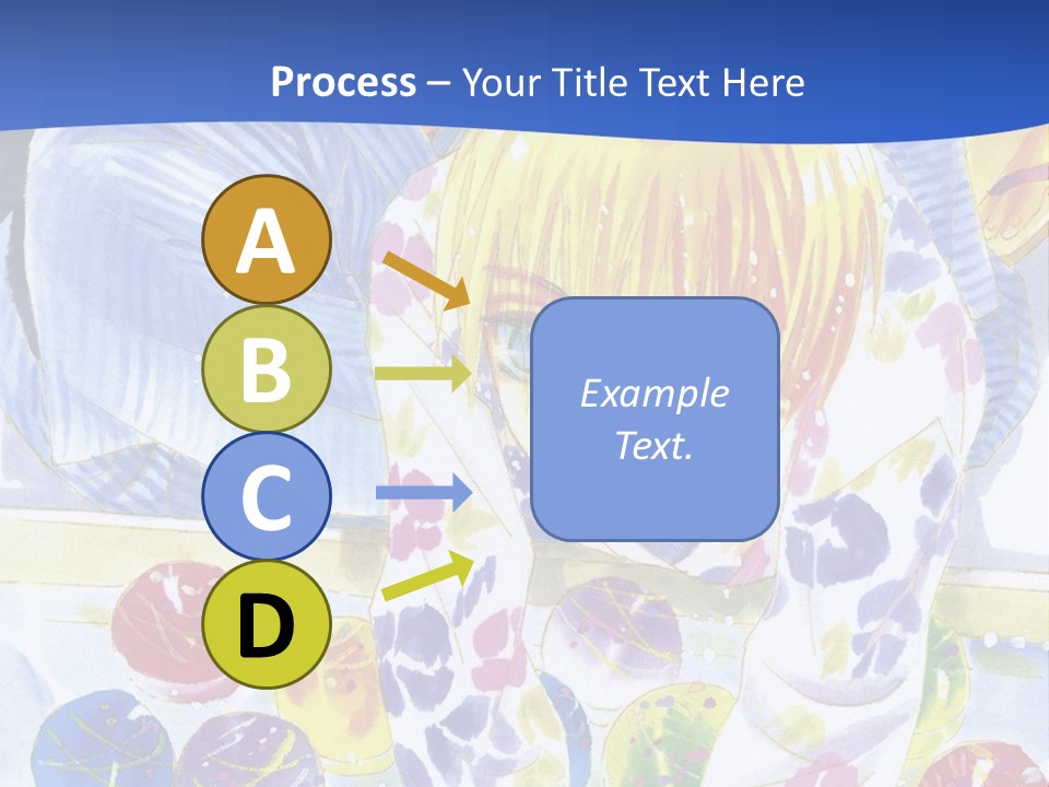 A Couple Of Anime Characters In Front Of A Blue Background PowerPoint Template