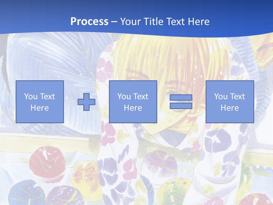 A Couple Of Anime Characters In Front Of A Blue Background PowerPoint Template