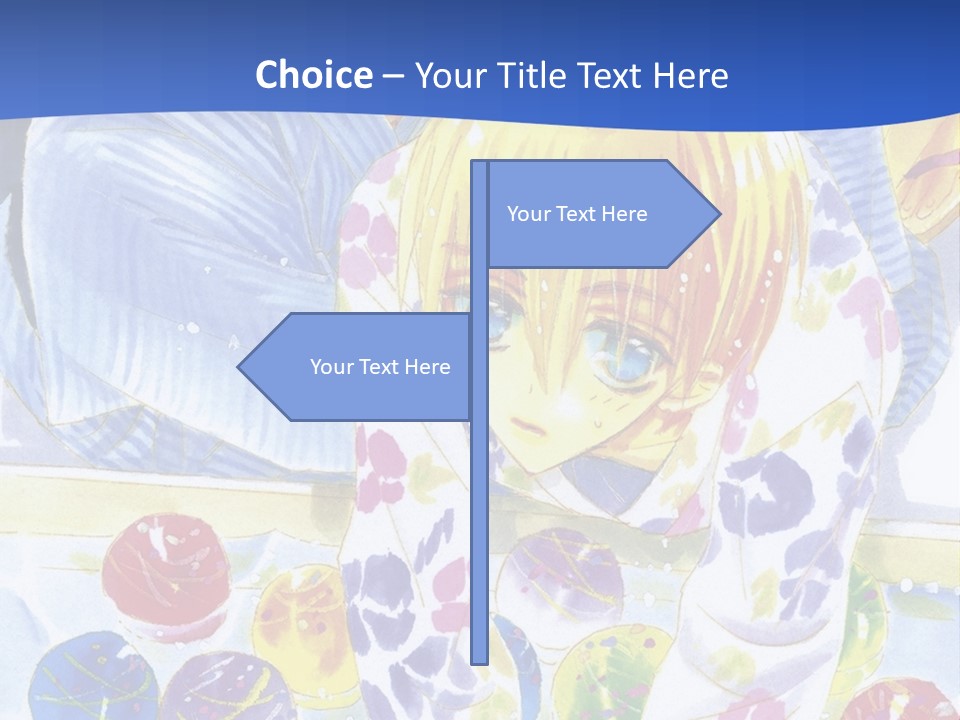 A Couple Of Anime Characters In Front Of A Blue Background PowerPoint Template