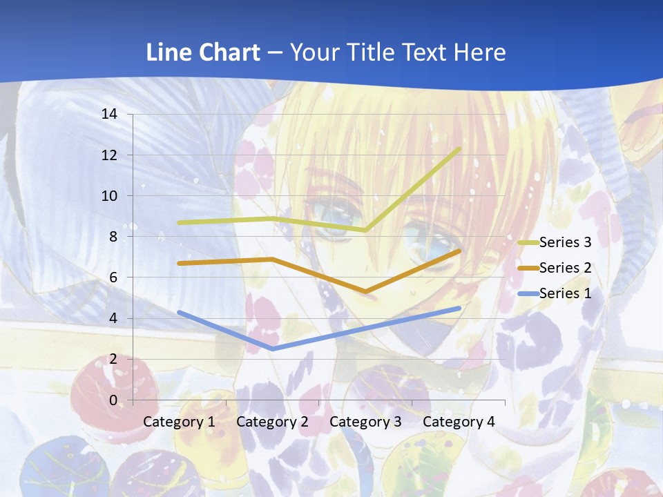 A Couple Of Anime Characters In Front Of A Blue Background PowerPoint Template