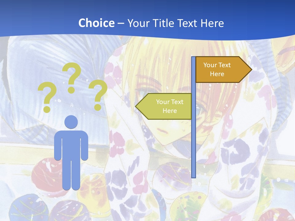 A Couple Of Anime Characters In Front Of A Blue Background PowerPoint Template