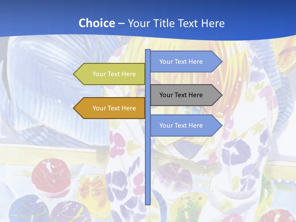 A Couple Of Anime Characters In Front Of A Blue Background PowerPoint Template