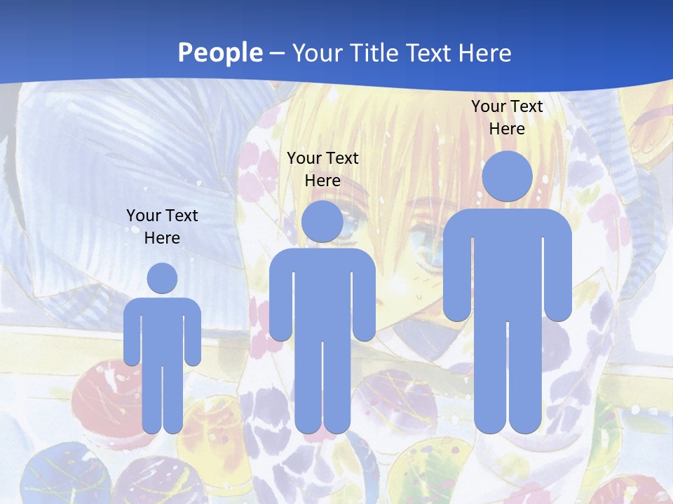 A Couple Of Anime Characters In Front Of A Blue Background PowerPoint Template