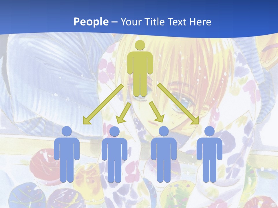 A Couple Of Anime Characters In Front Of A Blue Background PowerPoint Template