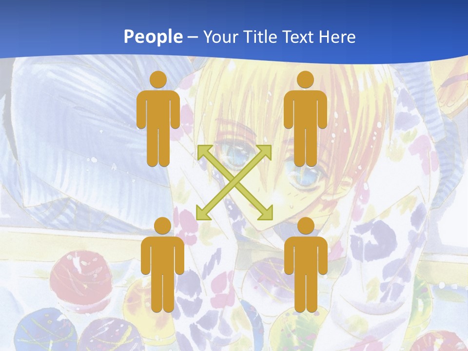 A Couple Of Anime Characters In Front Of A Blue Background PowerPoint Template