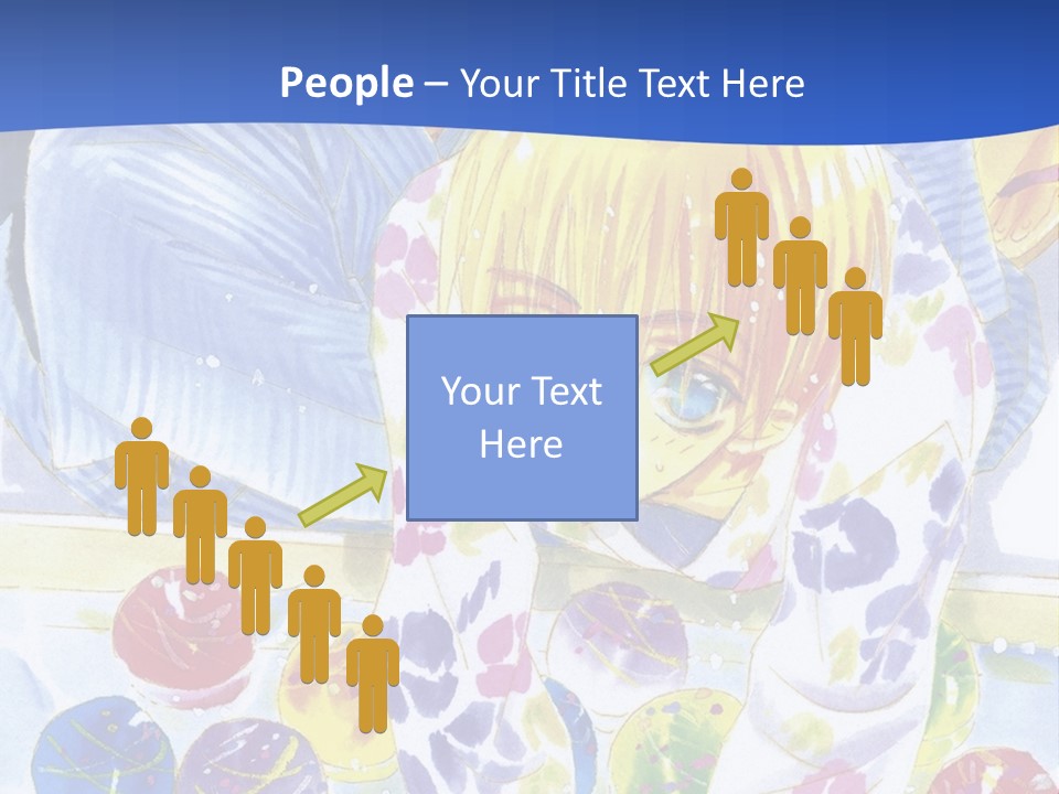 A Couple Of Anime Characters In Front Of A Blue Background PowerPoint Template