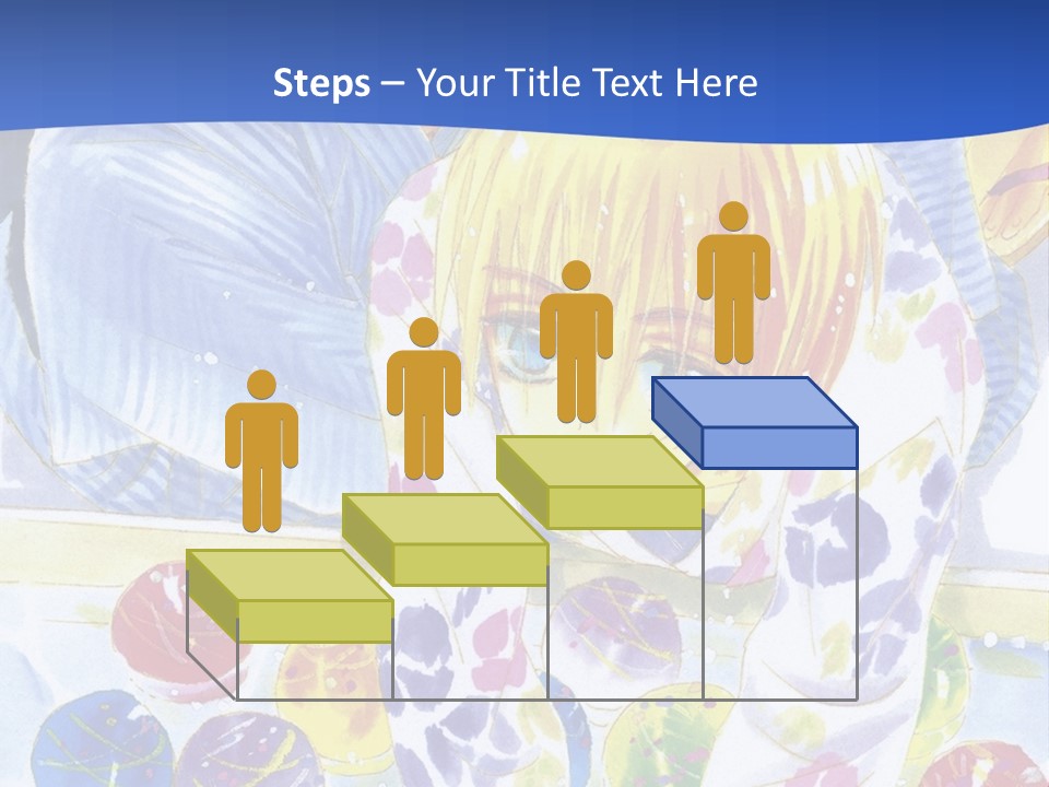 A Couple Of Anime Characters In Front Of A Blue Background PowerPoint Template