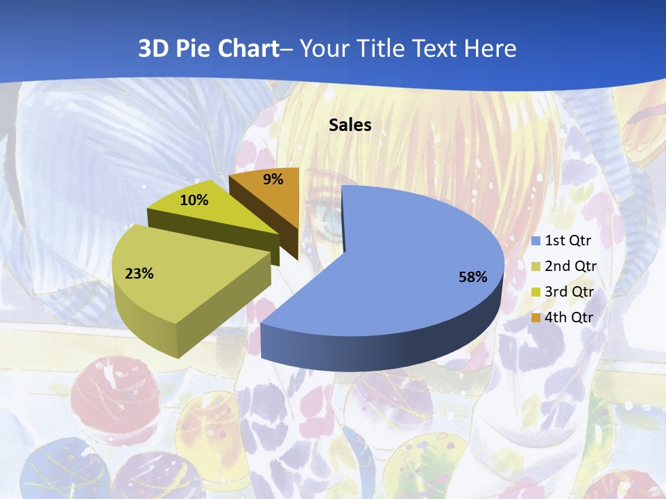 A Couple Of Anime Characters In Front Of A Blue Background PowerPoint Template