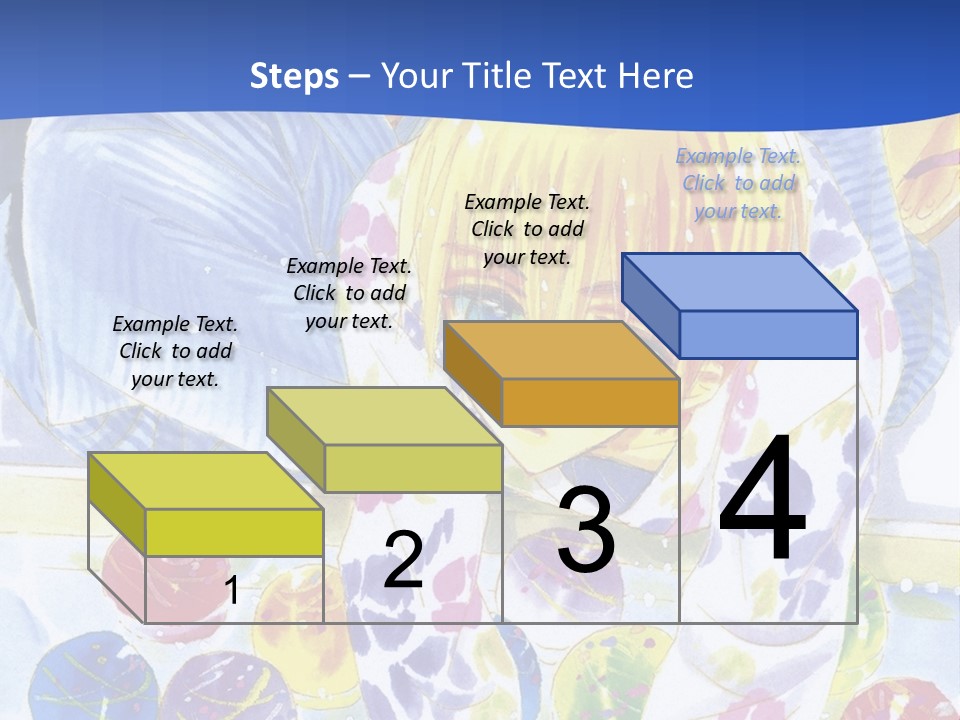 A Couple Of Anime Characters In Front Of A Blue Background PowerPoint Template