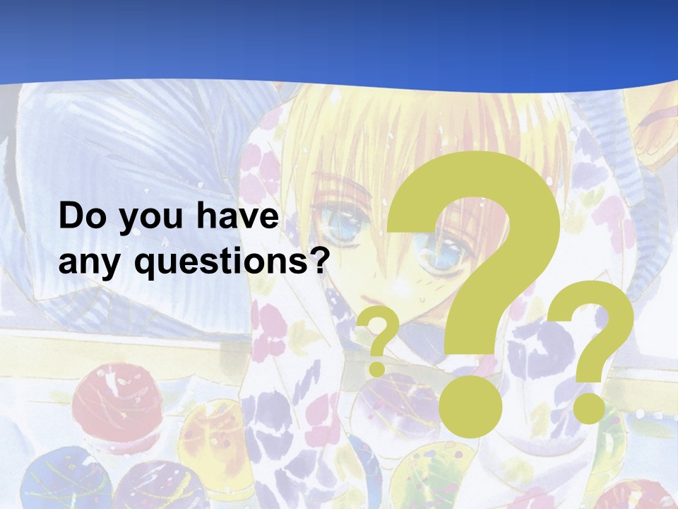 A Couple Of Anime Characters In Front Of A Blue Background PowerPoint Template