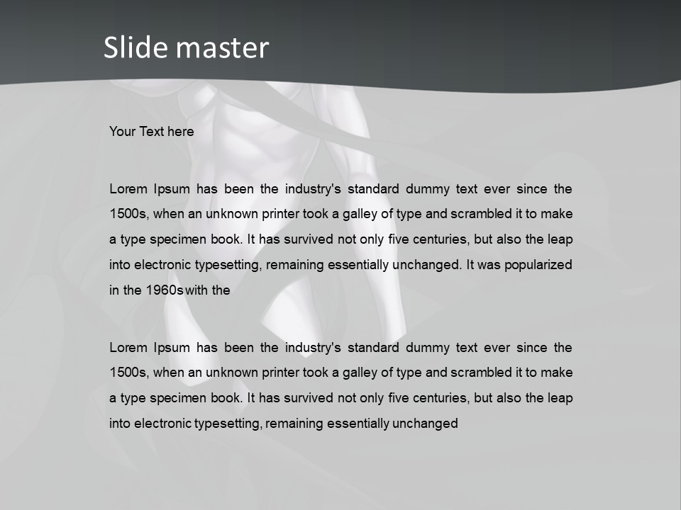 A Woman In A Black And White Dress With Her Arms Crossed PowerPoint Template