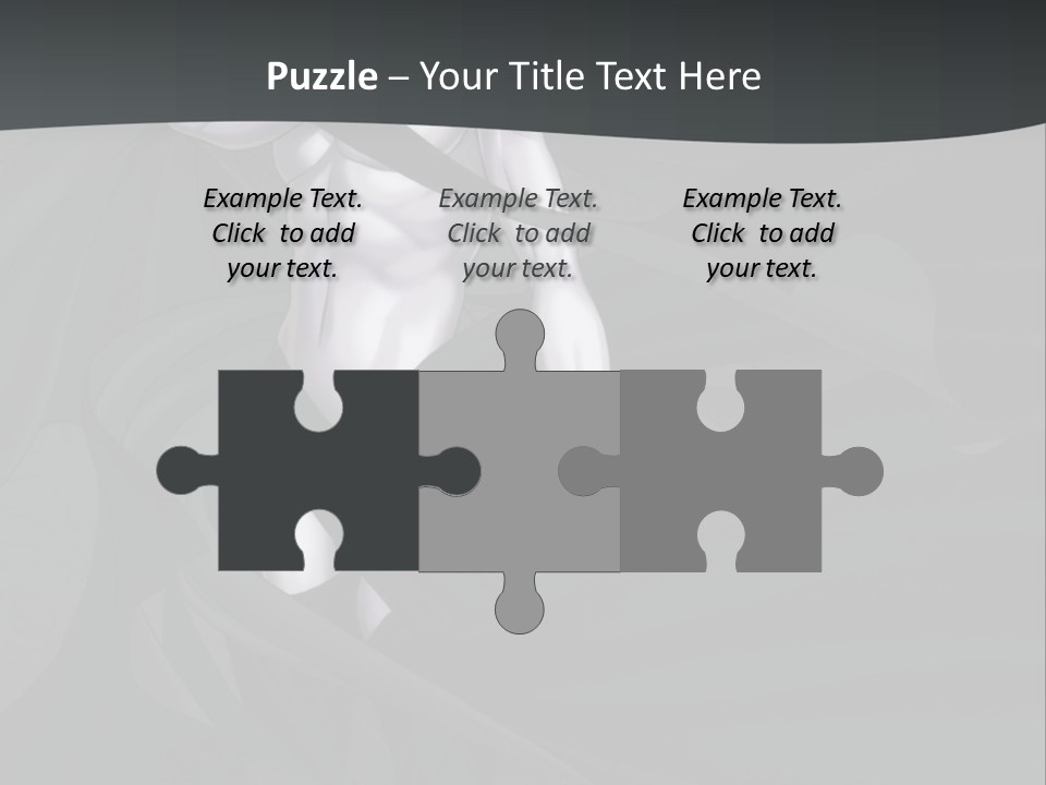 A Woman In A Black And White Dress With Her Arms Crossed PowerPoint Template