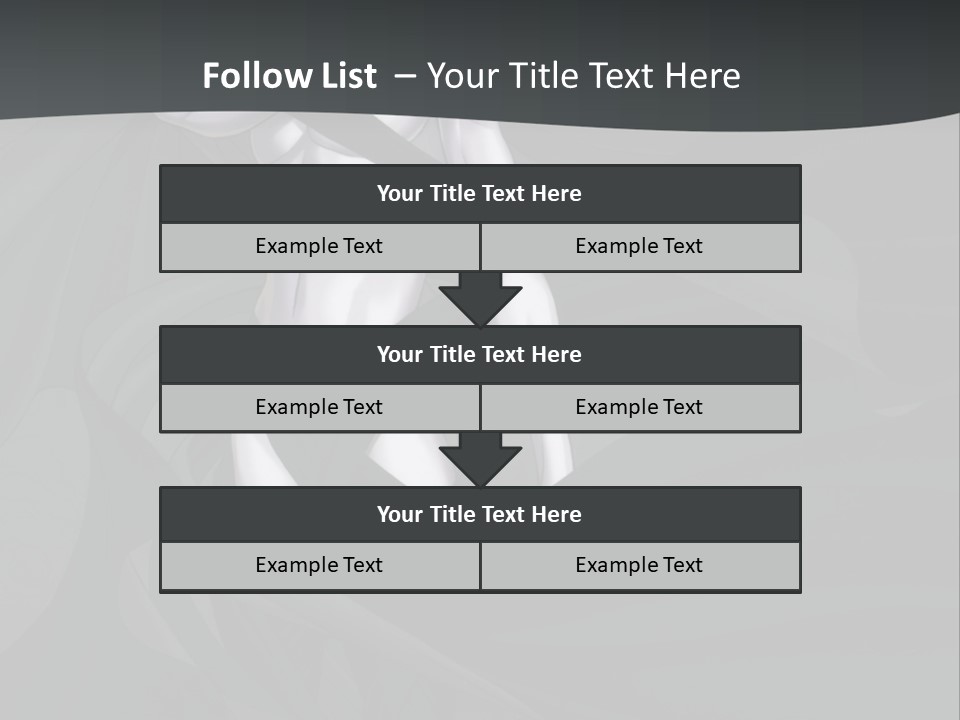 A Woman In A Black And White Dress With Her Arms Crossed PowerPoint Template