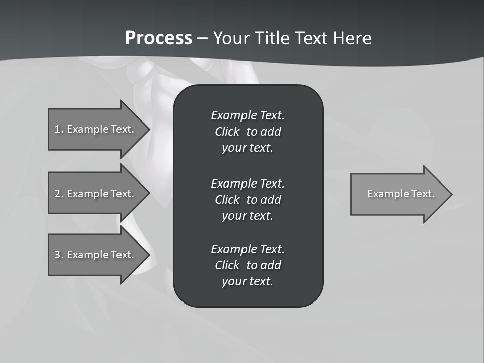 A Woman In A Black And White Dress With Her Arms Crossed PowerPoint Template