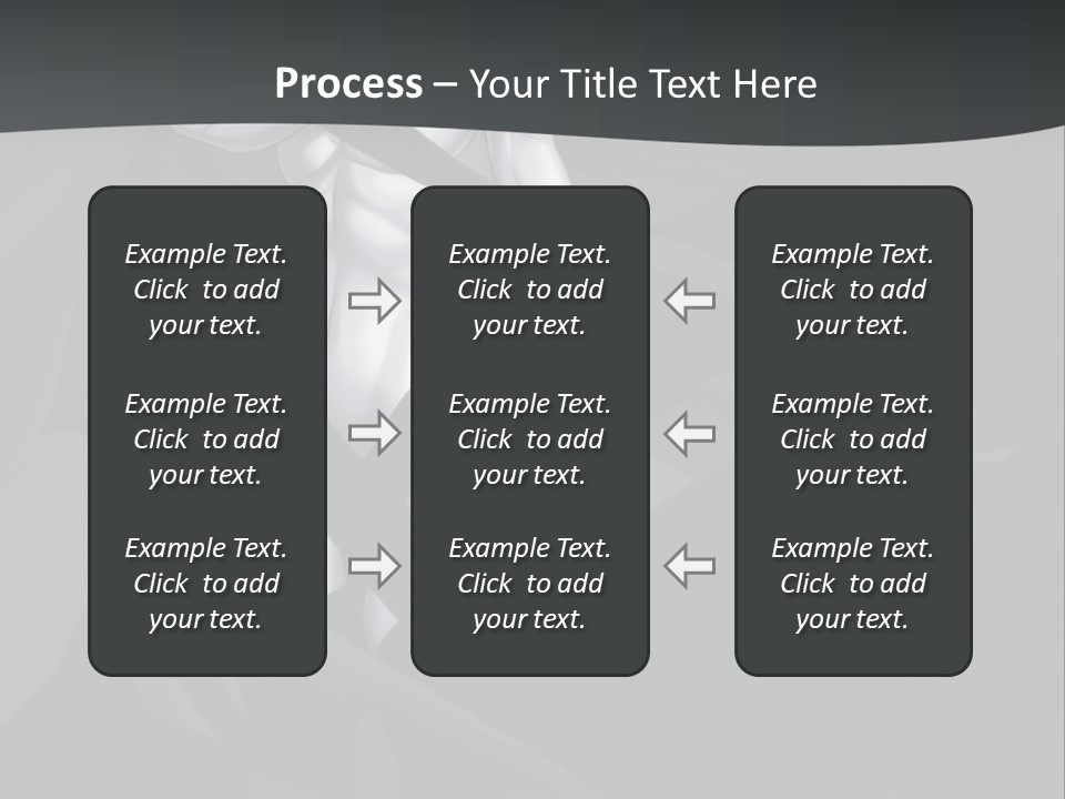 A Woman In A Black And White Dress With Her Arms Crossed PowerPoint Template