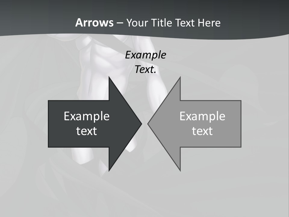 A Woman In A Black And White Dress With Her Arms Crossed PowerPoint Template