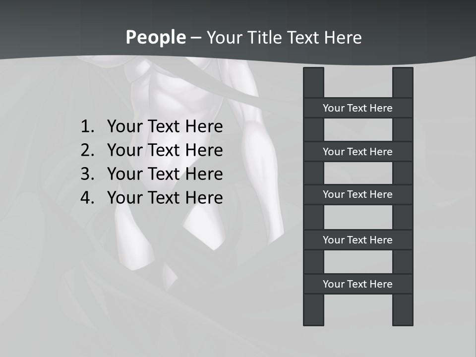 A Woman In A Black And White Dress With Her Arms Crossed PowerPoint Template