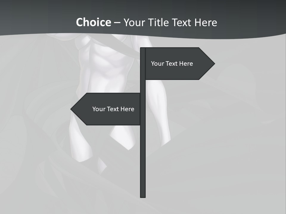 A Woman In A Black And White Dress With Her Arms Crossed PowerPoint Template