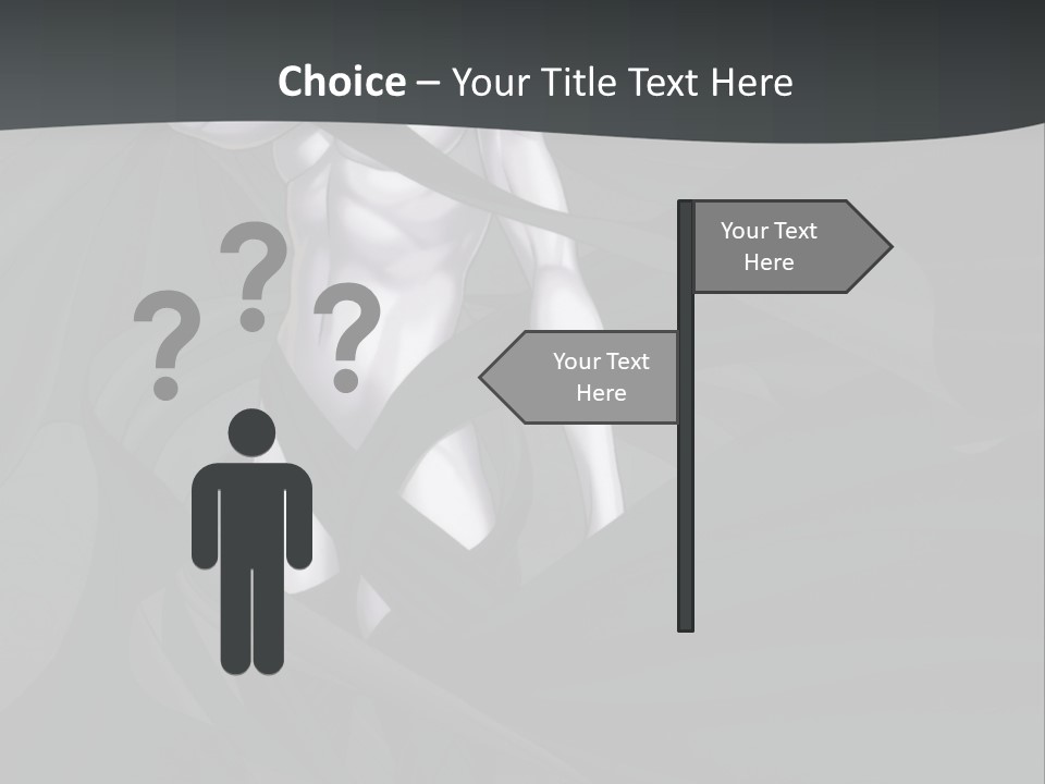 A Woman In A Black And White Dress With Her Arms Crossed PowerPoint Template