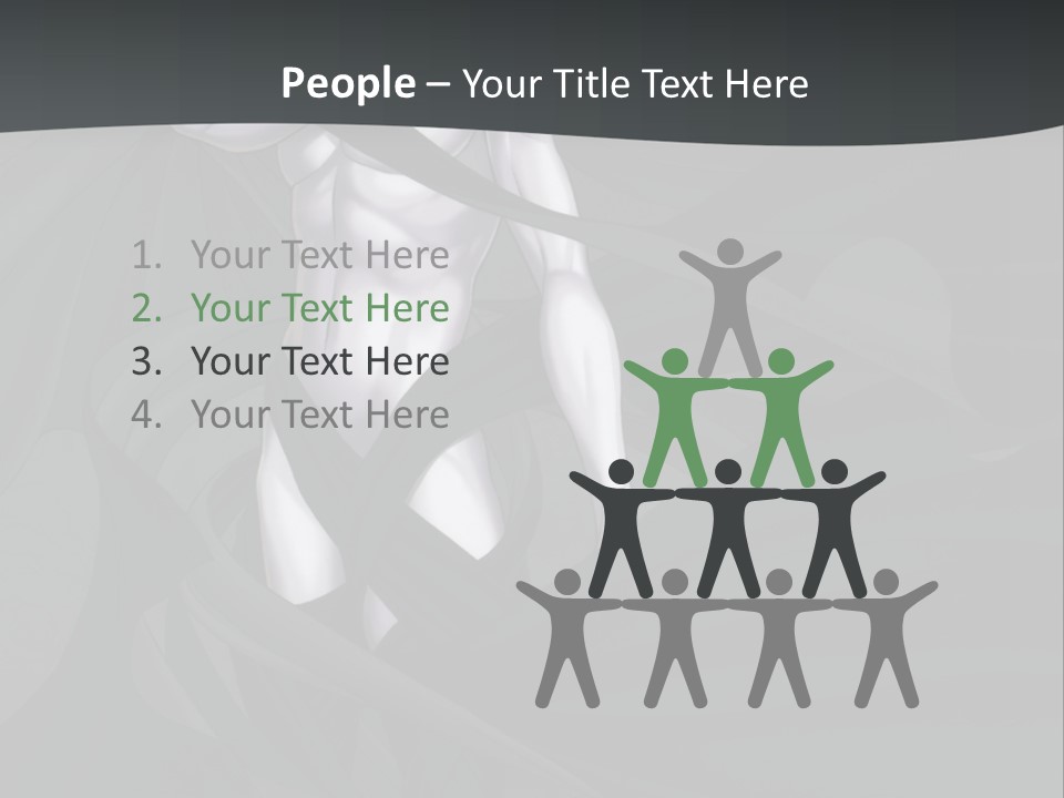 A Woman In A Black And White Dress With Her Arms Crossed PowerPoint Template