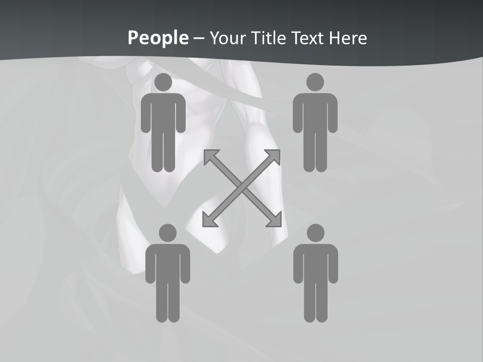 A Woman In A Black And White Dress With Her Arms Crossed PowerPoint Template