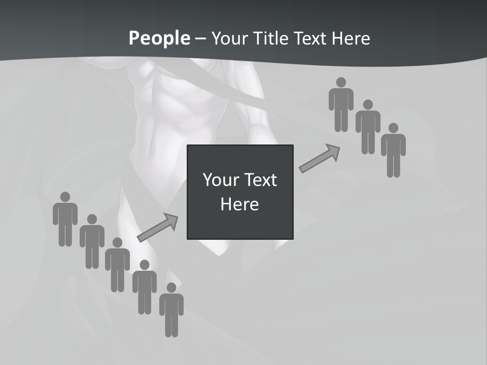 A Woman In A Black And White Dress With Her Arms Crossed PowerPoint Template