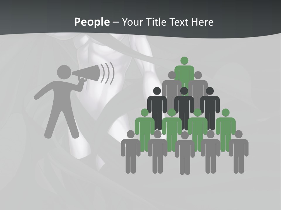 A Woman In A Black And White Dress With Her Arms Crossed PowerPoint Template