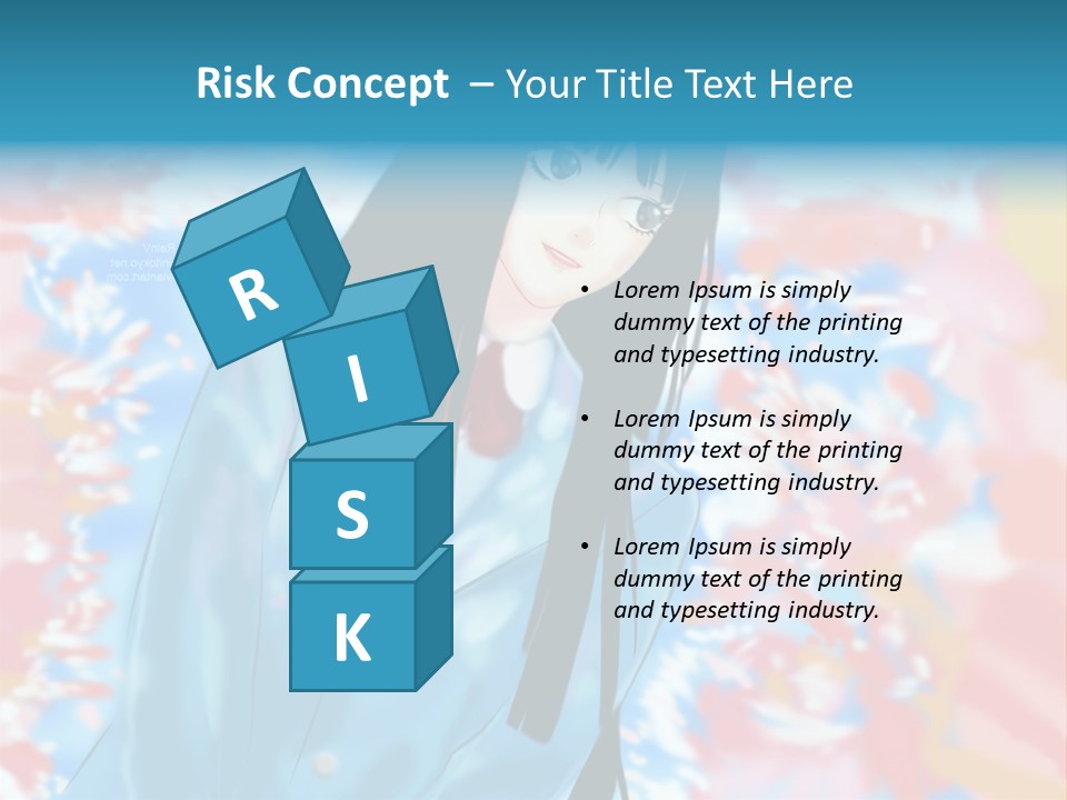 A Woman With Long Black Hair Standing In Front Of A Colorful Background PowerPoint Template