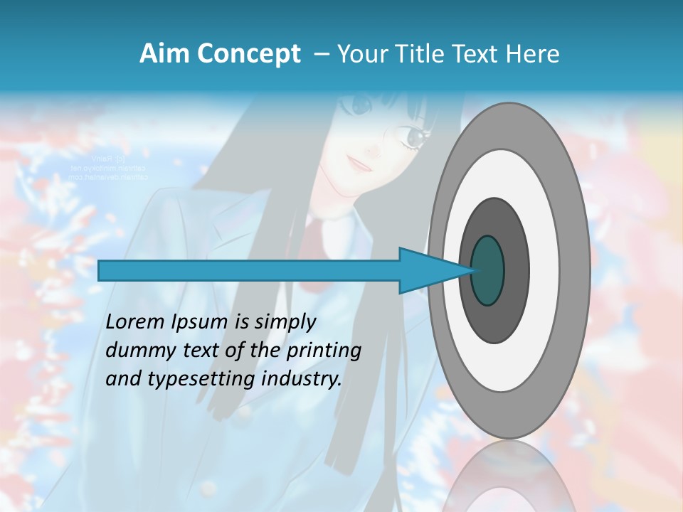 A Woman With Long Black Hair Standing In Front Of A Colorful Background PowerPoint Template