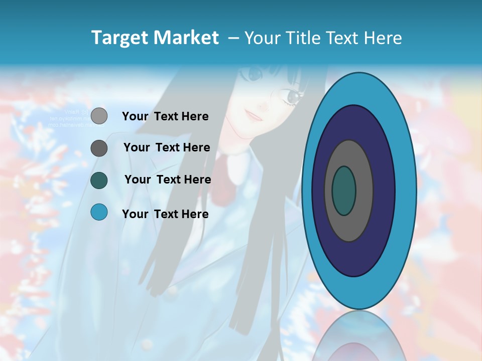 A Woman With Long Black Hair Standing In Front Of A Colorful Background PowerPoint Template